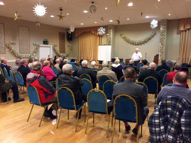 Discussion at Cunliffe Hall around Christmas