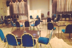 Chairs and tables set out for intimate event at Chorley\'s Cunliffe Hall