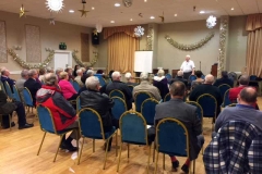 Discussion at Cunliffe Hall around Christmas